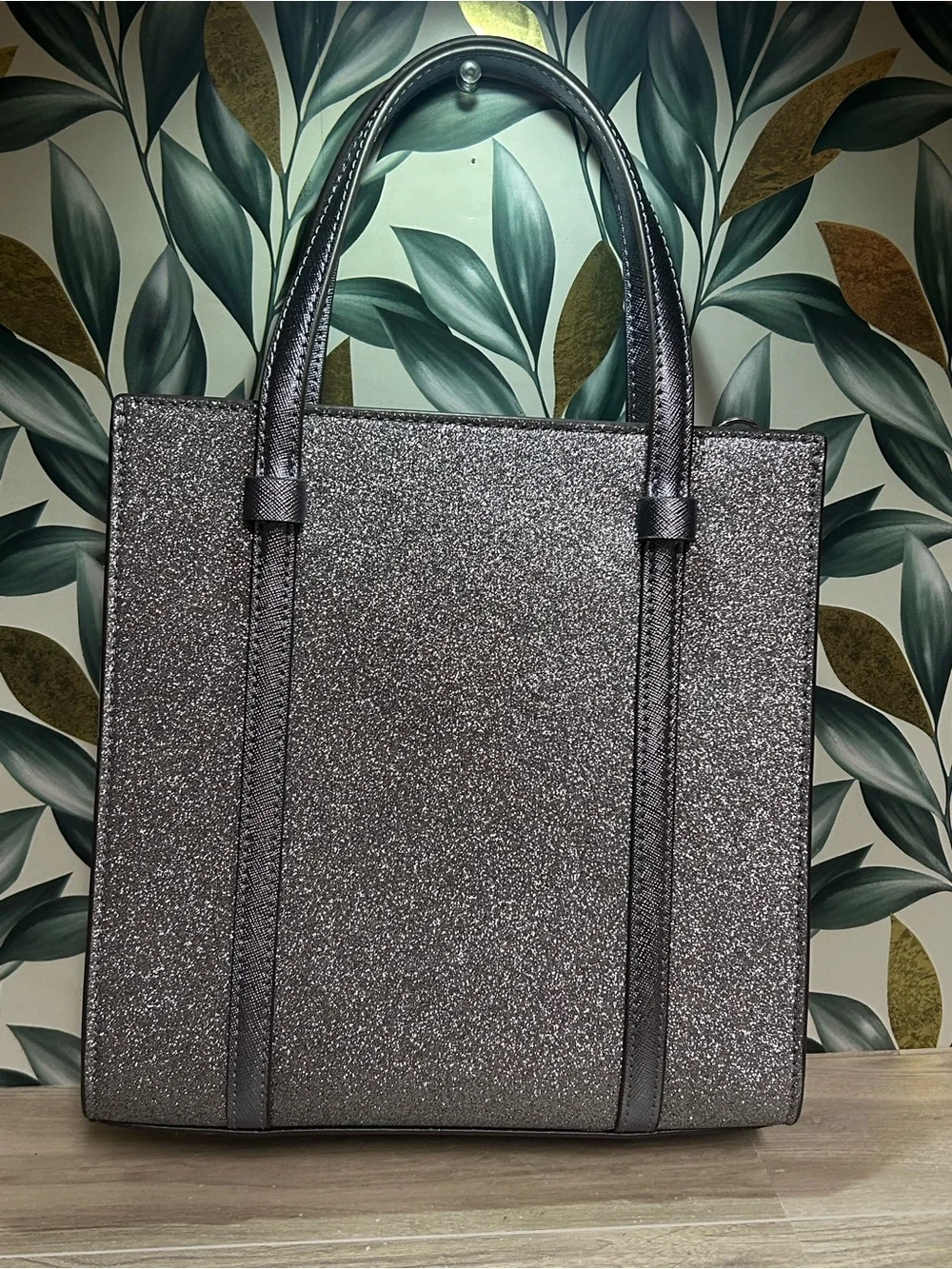 Kate Spade Kenzie Blueish Silver Glitter Small Tote Bag - NWOT
